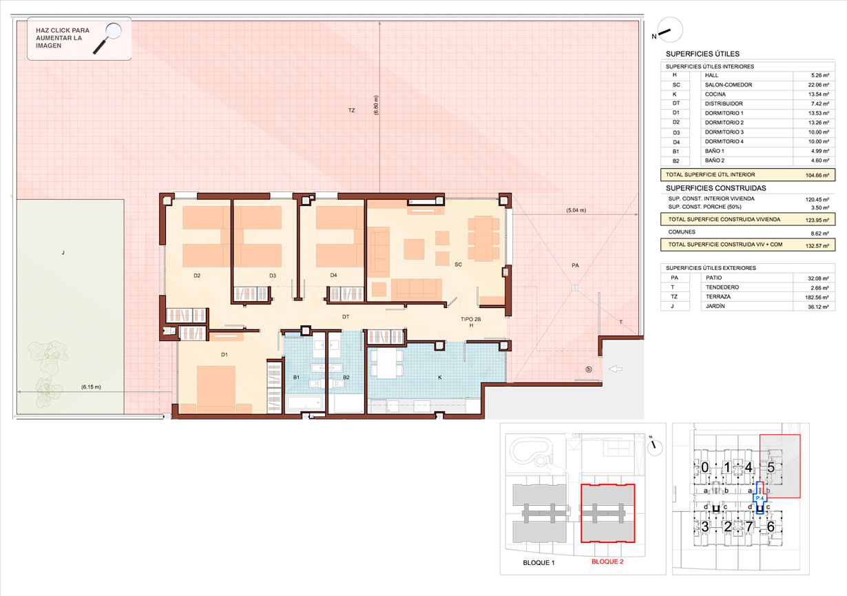 Plano 4 dormitorios extra Puerta de Boadilla